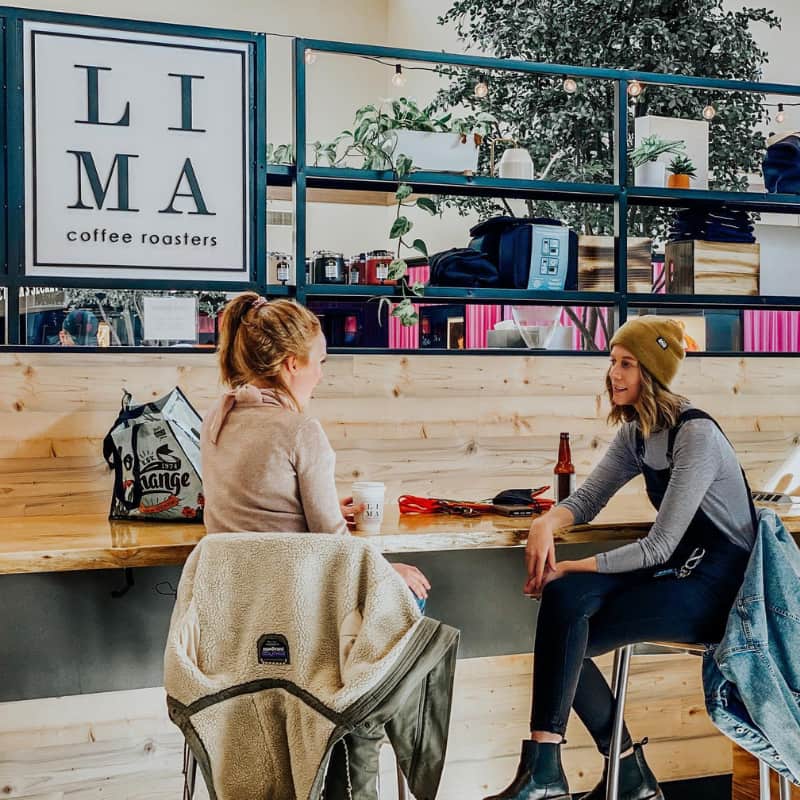 Lima Coffee Roasters Cafe with two women talking